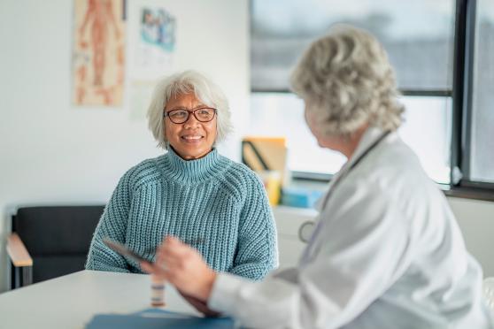 Woman talking to her doctor 